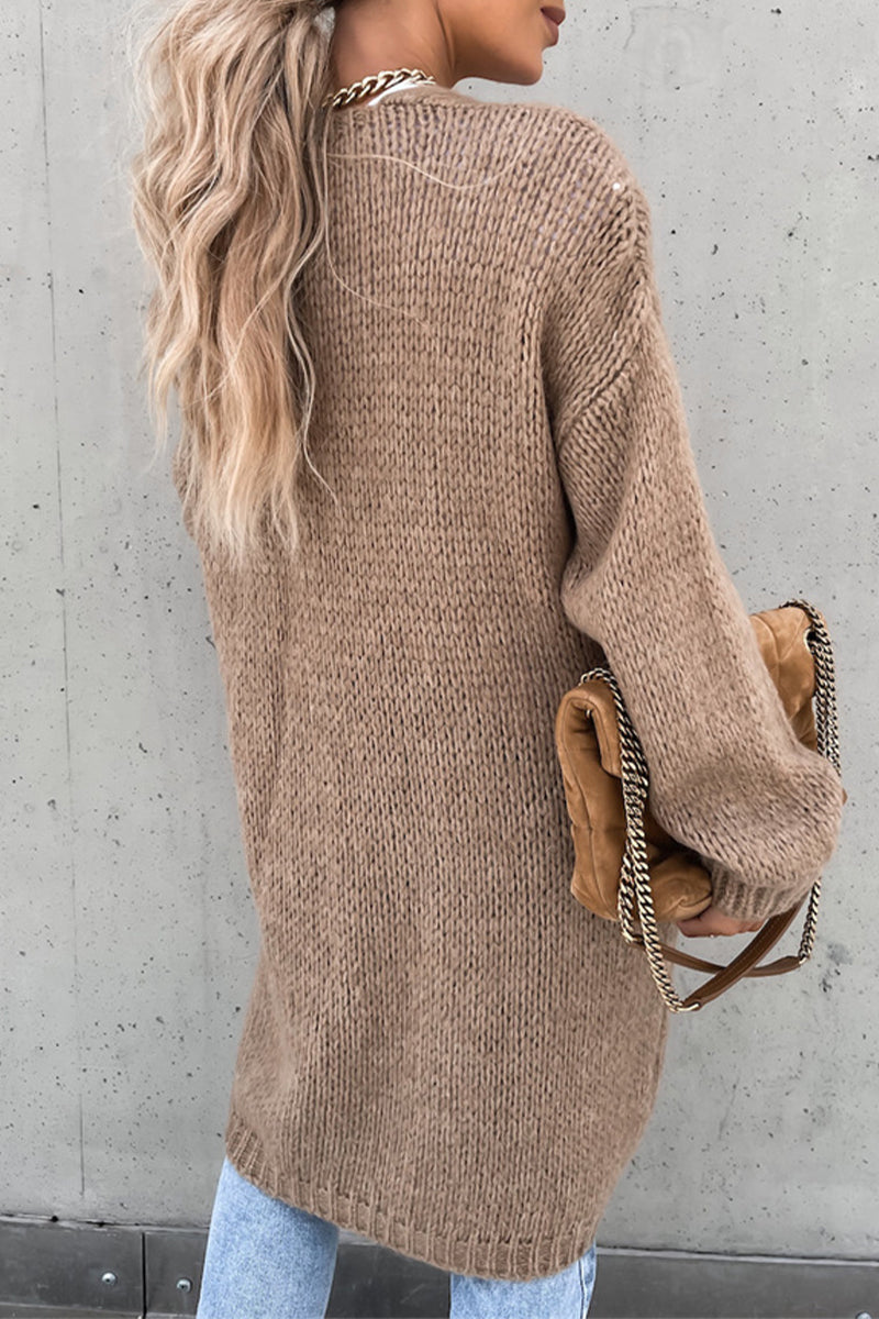 Weave Cardigan Collar Cardigans(3 Colors)