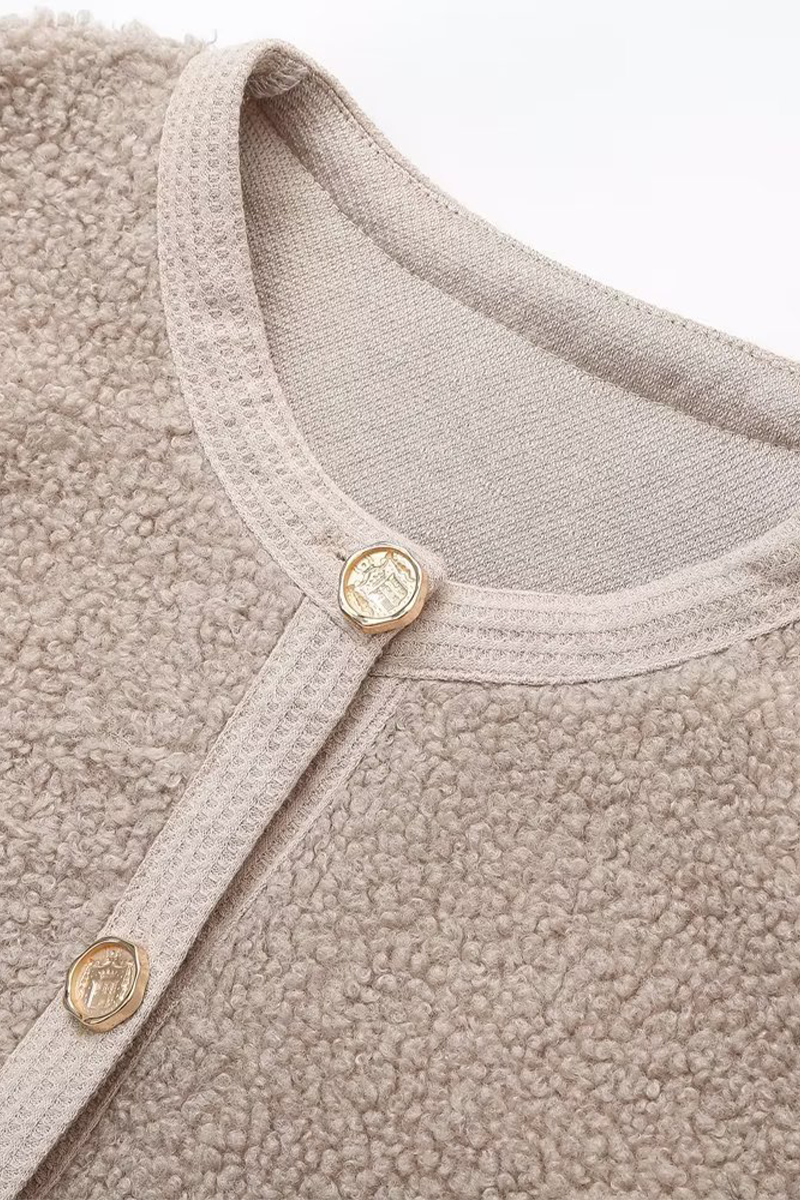 Buttons O Neck Outerwear