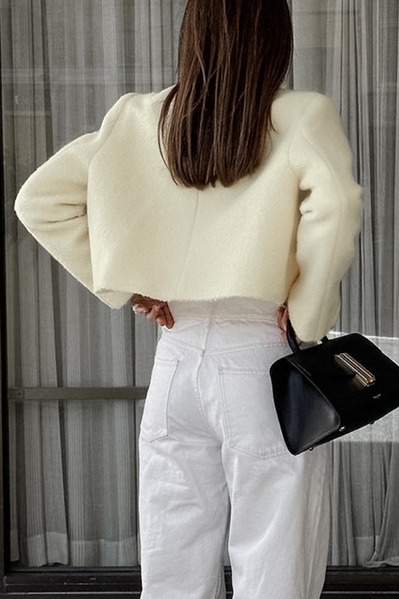 Buttons O Neck Outerwear