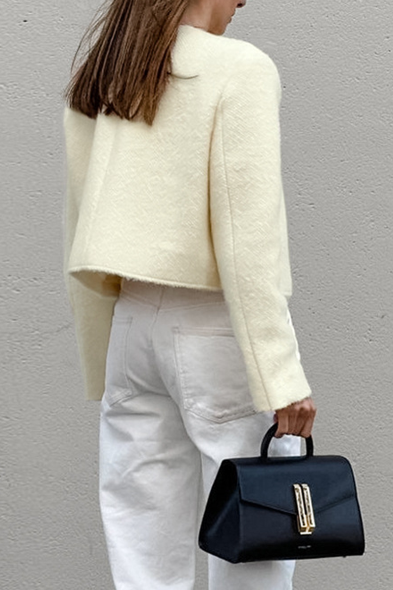 Buttons O Neck Outerwear