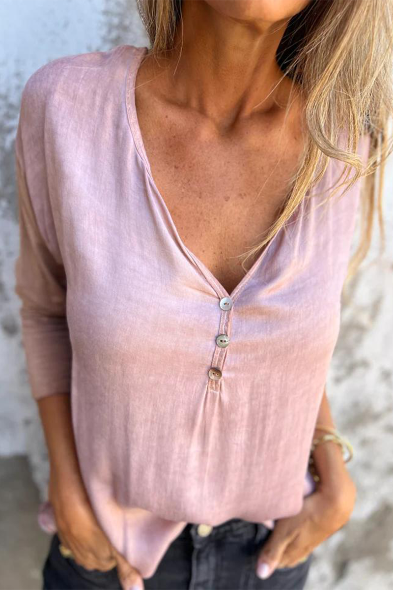 Buttons V Neck Tops(7 Colors)