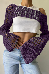 Hollow Out Irregular Off Shoulder Sweaters (17 Colors)