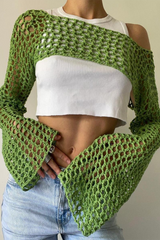 Hollow Out Irregular Off Shoulder Sweaters (17 Colors)