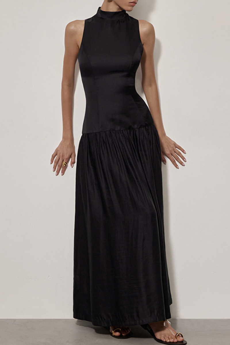 Backless Ruched Halter Sleeveless Dresses
