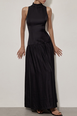 Backless Ruched Halter Sleeveless Dresses