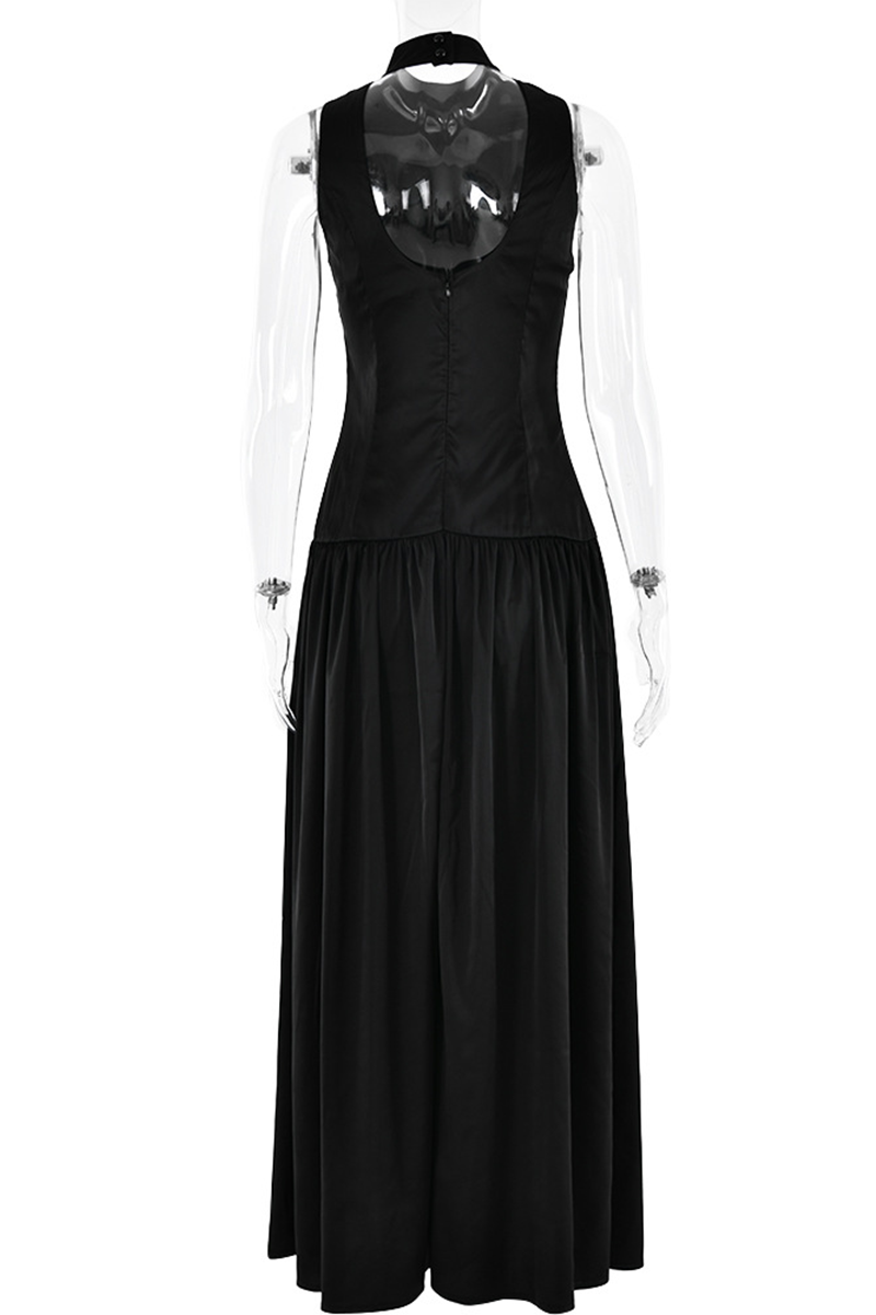 Backless Ruched Halter Sleeveless Dresses