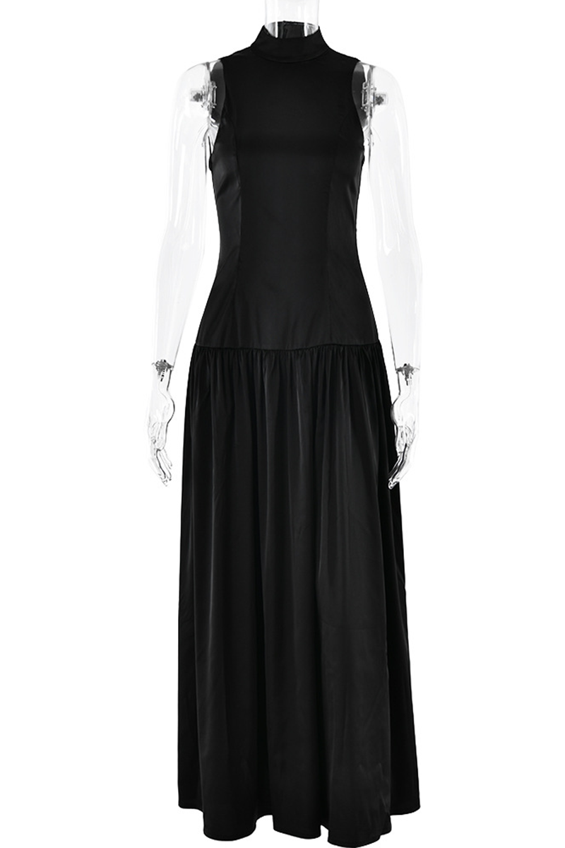 Backless Ruched Halter Sleeveless Dresses