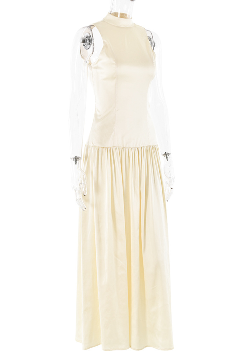 Backless Ruched Halter Sleeveless Dresses