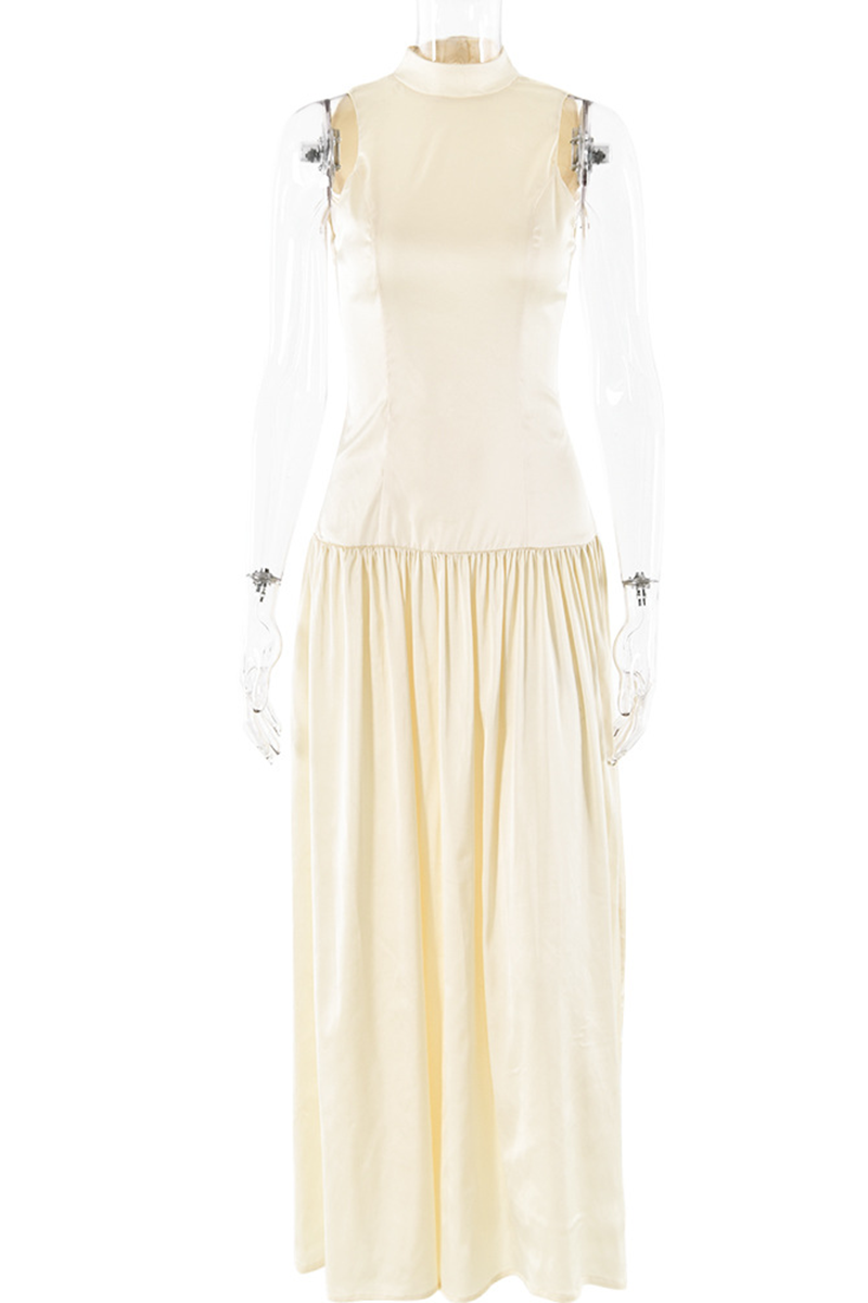 Backless Ruched Halter Sleeveless Dresses