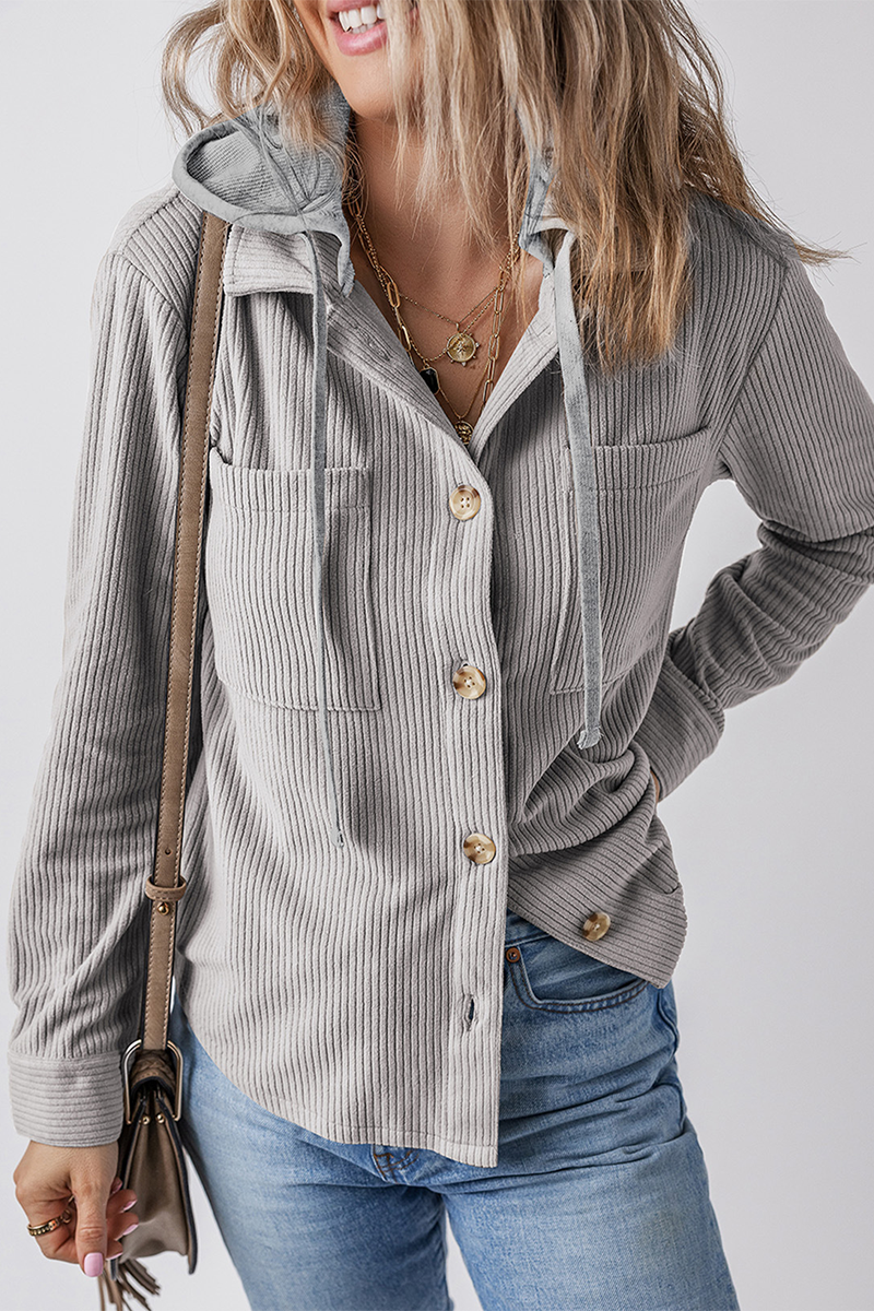 Drawstring String With Button Casual Daily Draw String Buttons Patchwork Contrast Hooded Tops(7 ...