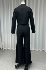 Casual Street Pocket Turn-back Collar Long Sleeve Two Pieces