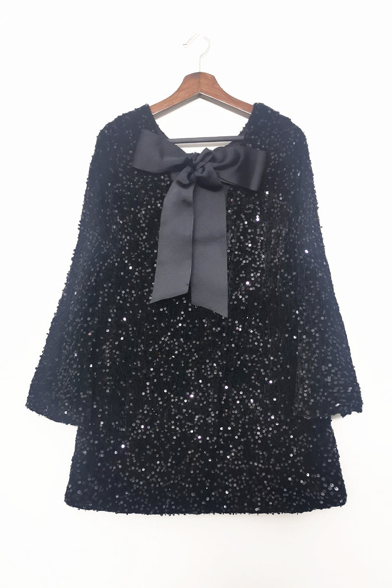 Sequins Lace Up Backless O Neck A Line Dresses(3 Colors)