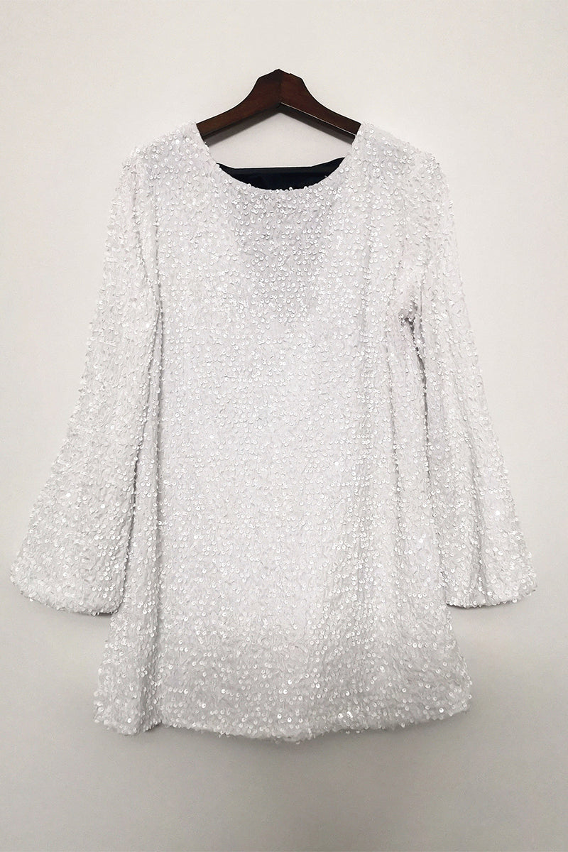 Sequins Lace Up Backless O Neck A Line Dresses(3 Colors)