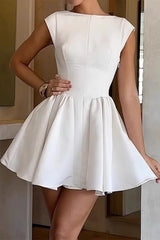 Lace Up Backless O Neck Princess Dresses