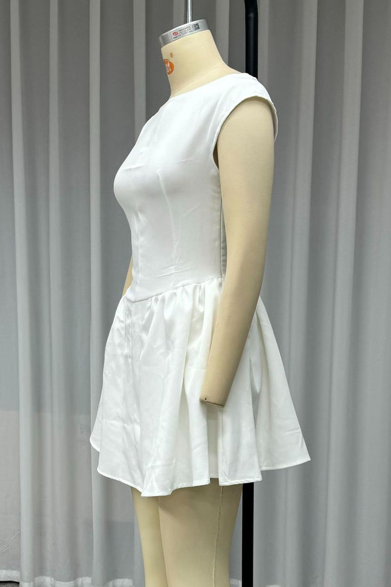 Lace Up Backless O Neck Princess Dresses