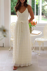 Lace Up V Neck Sleeveless Two Pieces