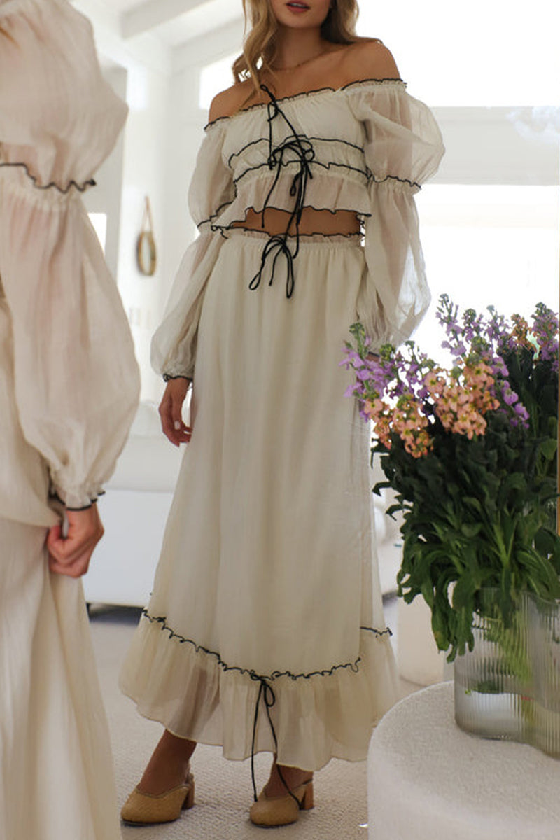See-Through Mesh Oblique Collar One Step Skirt Dresses