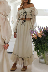 See-Through Mesh Oblique Collar One Step Skirt Dresses