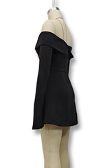 Patchwork Off Shoulder A Line Dresses(3 Colors)