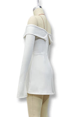 Patchwork Off Shoulder A Line Dresses(3 Colors)