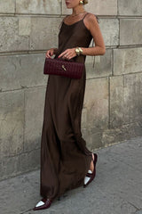 Lace Up Backless U Neck Long Dresses