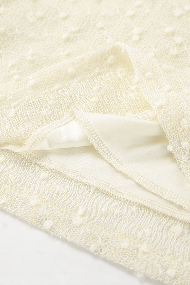 Solid Color Jacquard Off Shoulder Tops