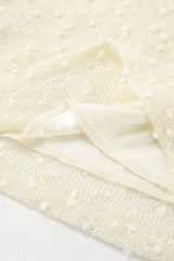Solid Color Jacquard Off Shoulder Tops