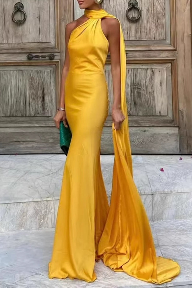 Irregular Halter Evening Dresses(4 Colors)