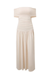 Ruched Off Shoulder Long Dresses