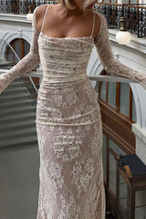 Solid Color Lace Strap Design Sleeveless Two Pieces
