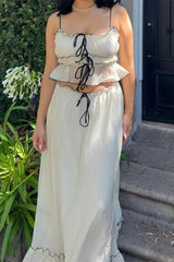 Lace Up U Neck Sleeveless Two Pieces