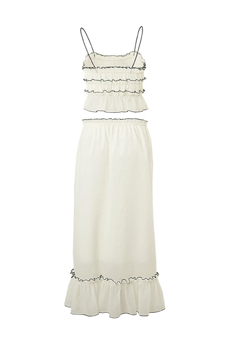 Lace Up U Neck Sleeveless Two Pieces