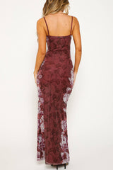 Flowers Patchwork Contrast V Neck One Step Skirt Dresses