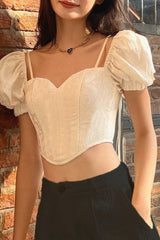 Solid Color Lace Up V Neck T-Shirts