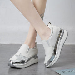 Stylish rhinestone thick sole casual shoes