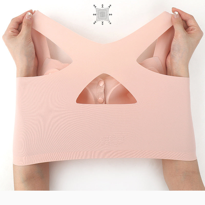 Front Button No Steel Ring Breathable Bra