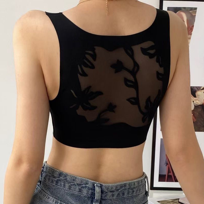 Seamless Deep V Hollow Vest Bra