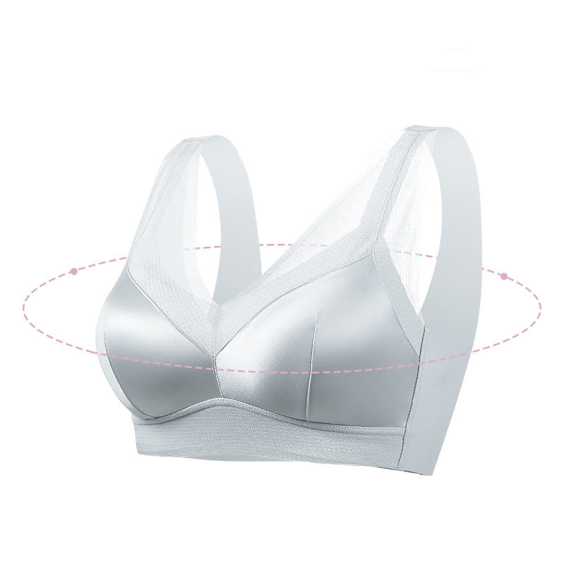 Satin Mesh Comfortable Wireless Bra