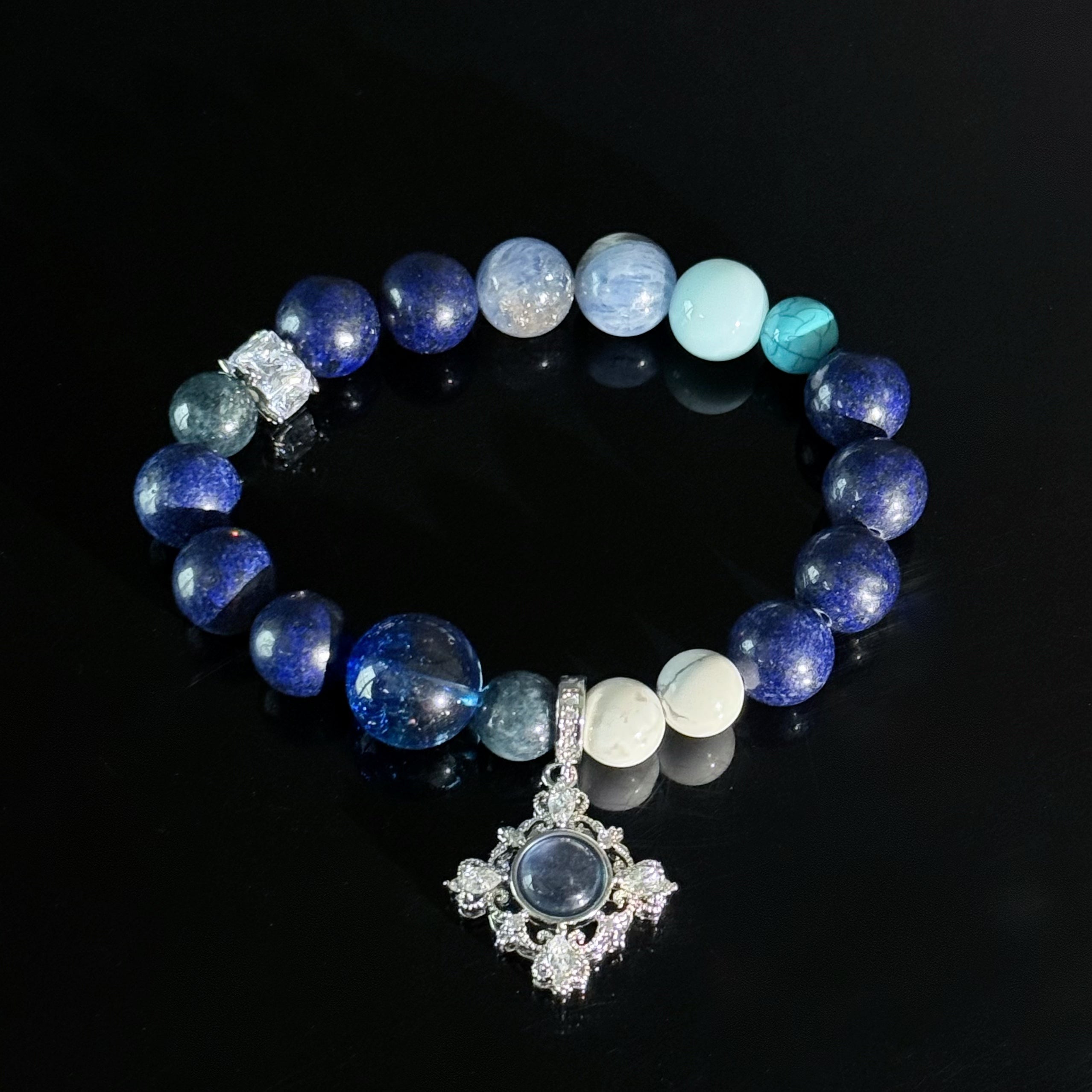 Aquarius Crystal Bracelet – Lapis Lazuli & Turquoise Zodiac Healing Bracelet