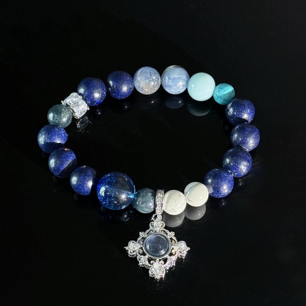 Aquarius Crystal Bracelet – Lapis Lazuli & Turquoise Zodiac Healing Bracelet