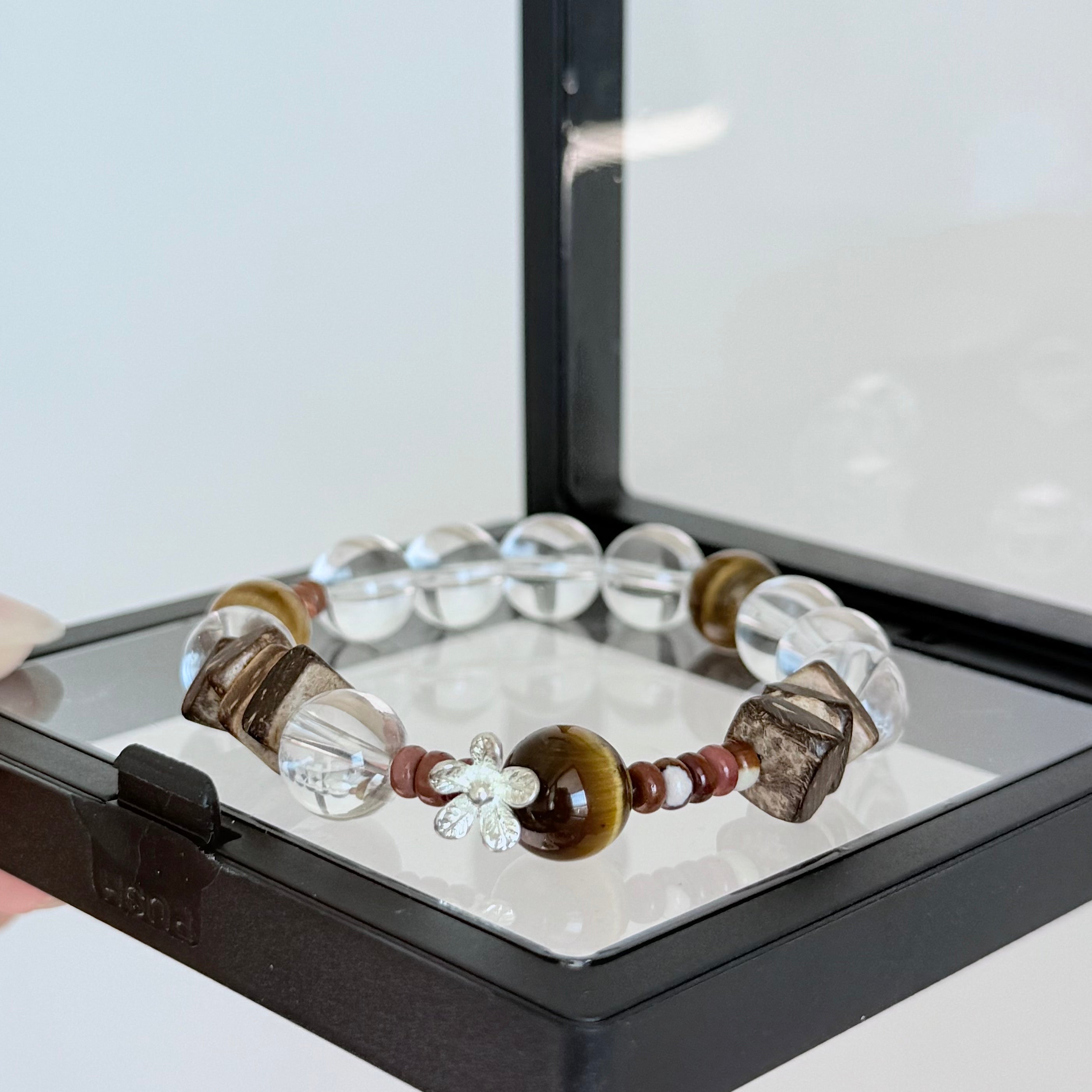 Clear Quartz & Tiger’s Eye Protection Bracelet