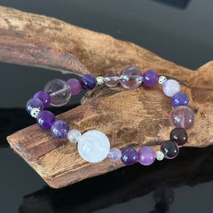 Dreamy Amethyst & Purple Agate Beaded Bracelet