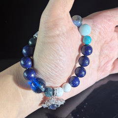 Aquarius Crystal Bracelet – Lapis Lazuli & Turquoise Zodiac Healing Bracelet