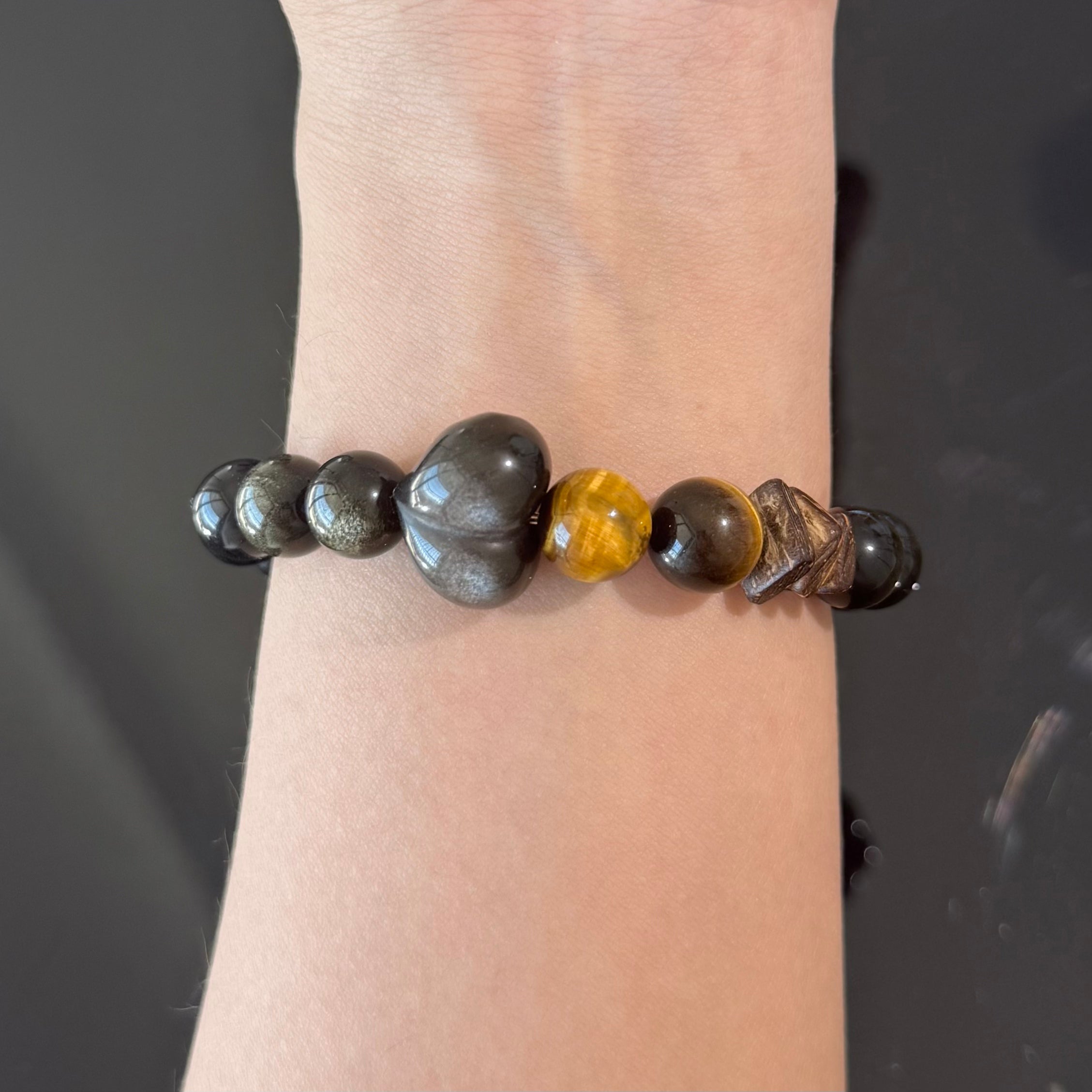 Black Obsidian & Tiger’s Eye Protection Bracelet