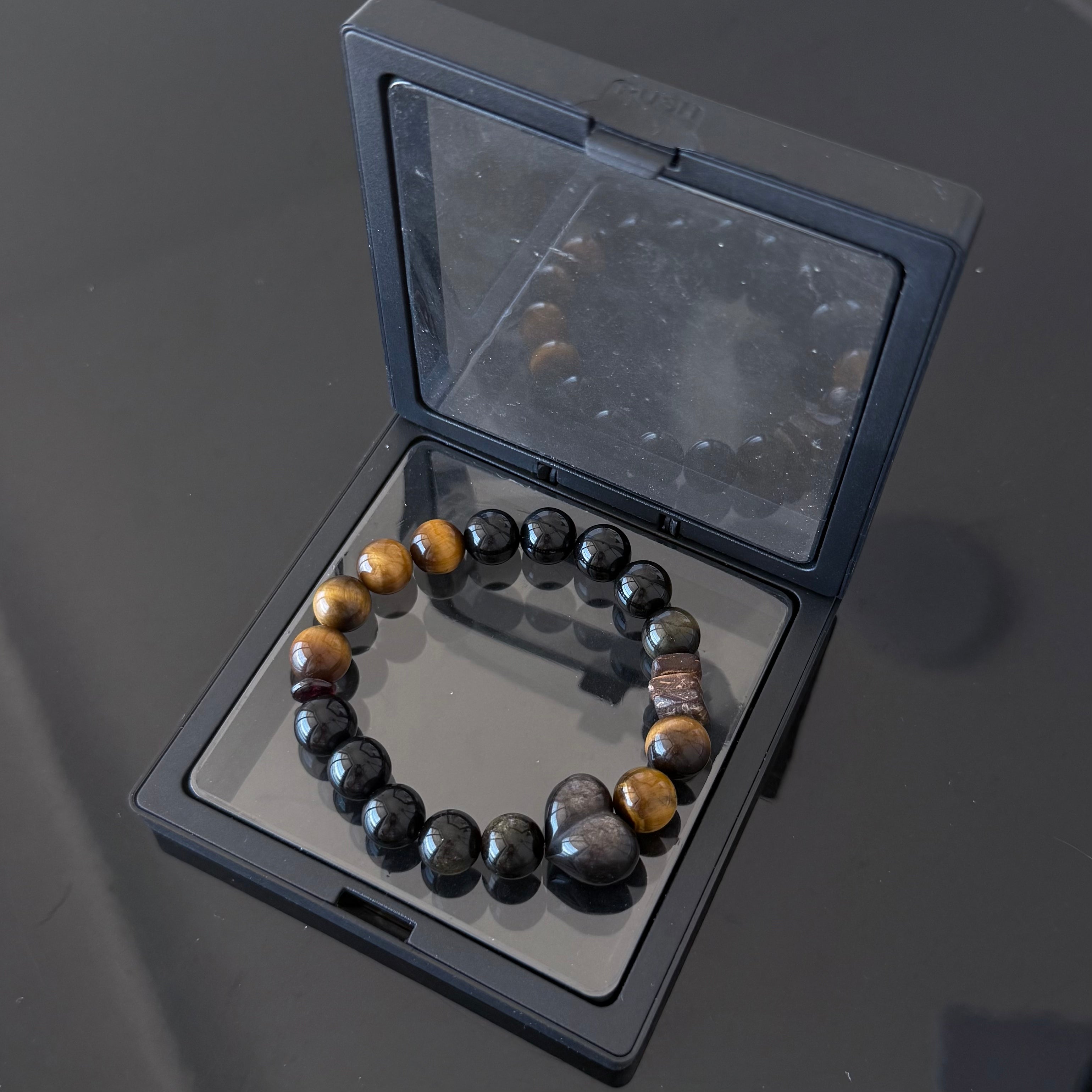 Black Obsidian & Tiger’s Eye Protection Bracelet