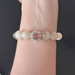 Natural Golden Rutilated Quartz & Citrine Crystal Bracelet