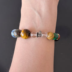 Natural Tiger’s Eye & Malachite Crystal Bracelet