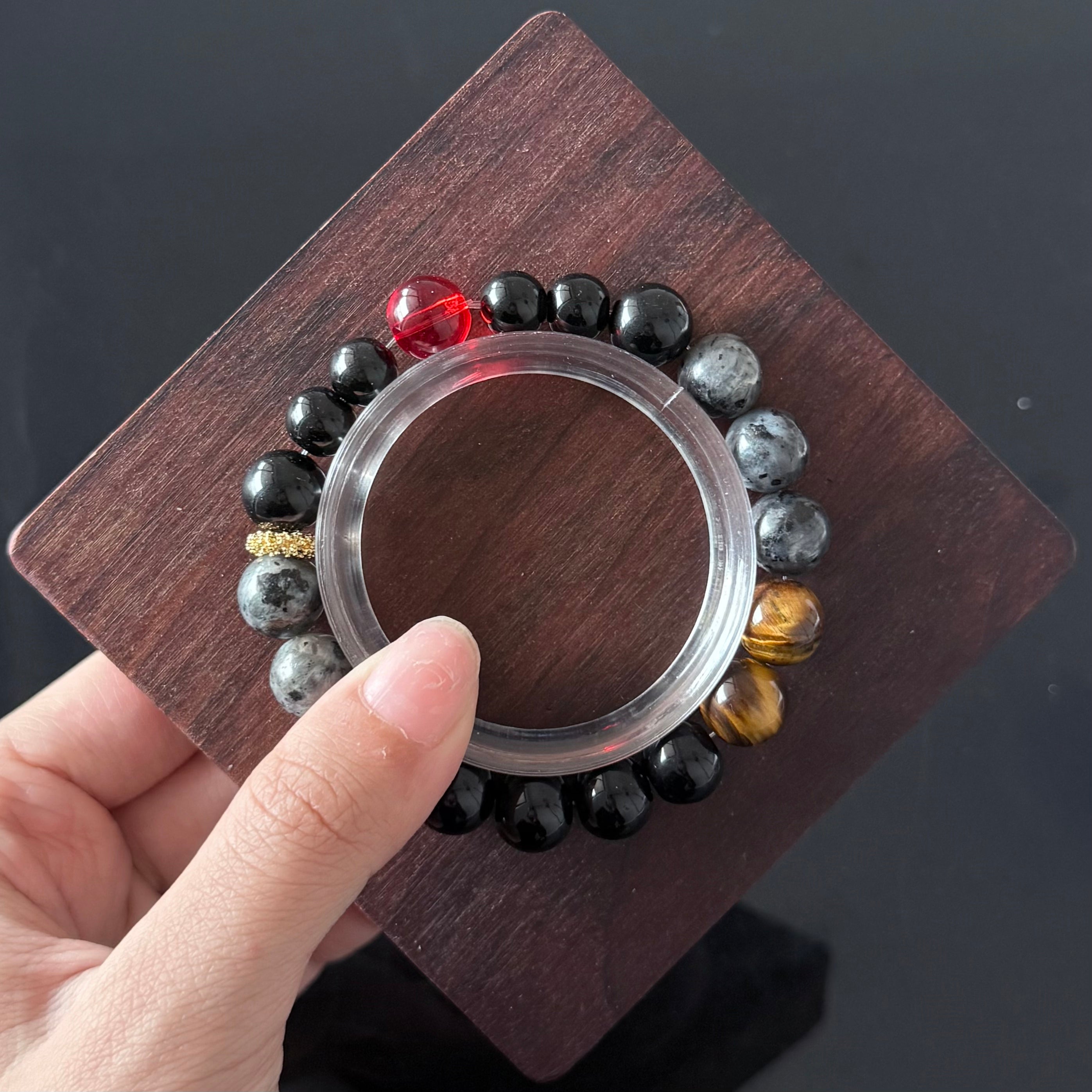 Aries Zodiac Crystal Bracelet – Black Obsidian, Tiger’s Eye & Red Energy Stone Protection Bracelet