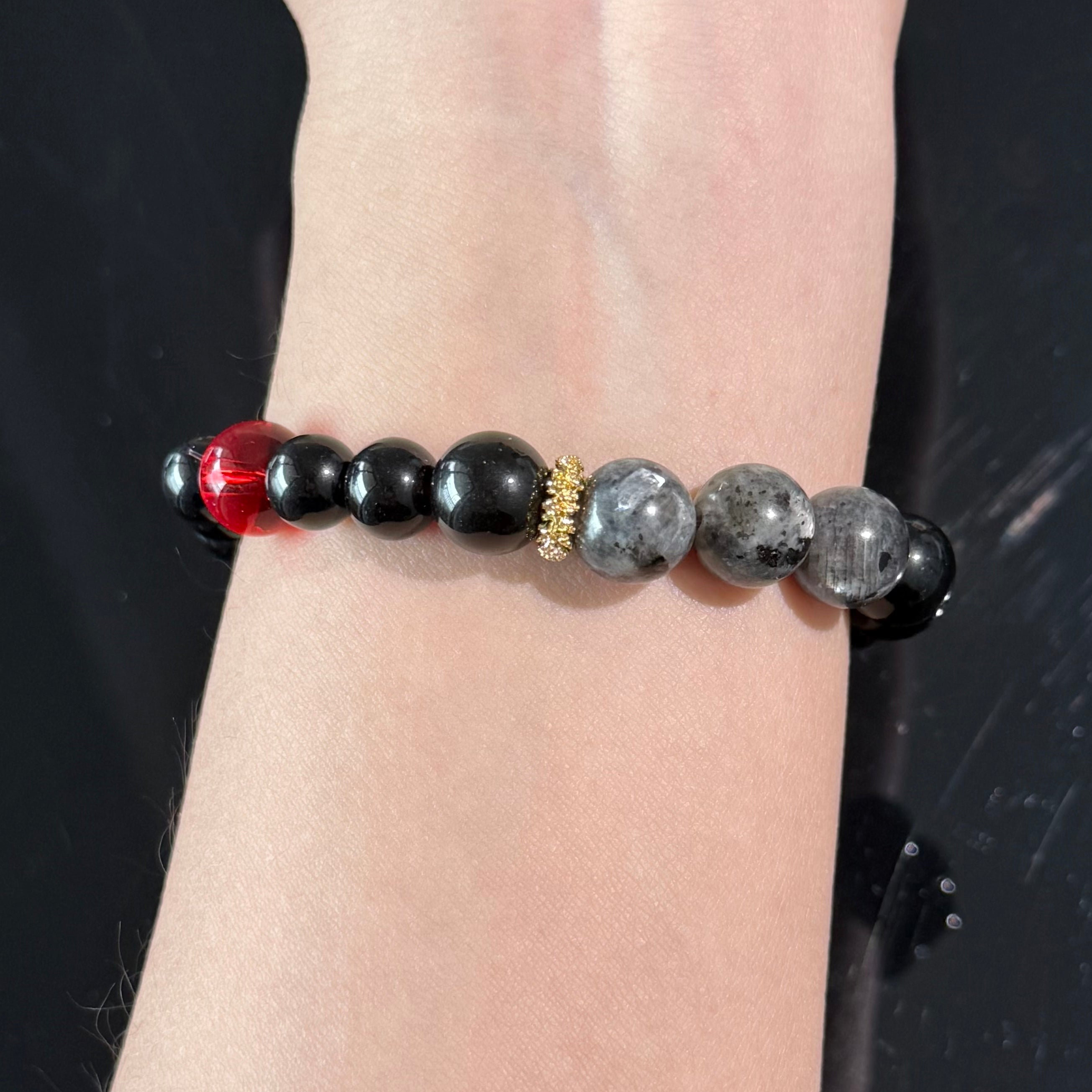 Aries Zodiac Crystal Bracelet – Black Obsidian, Tiger’s Eye & Red Energy Stone Protection Bracelet
