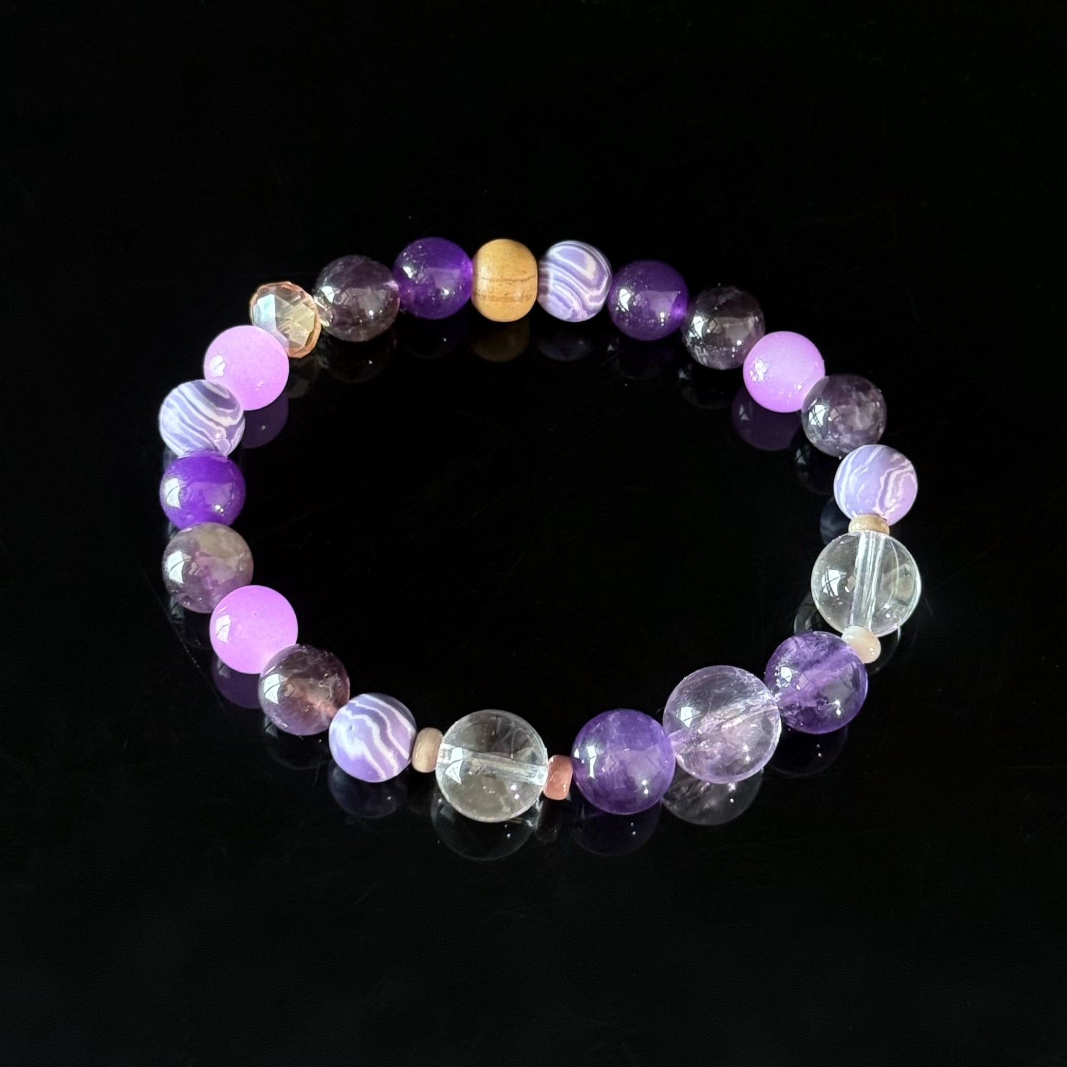Amethyst & Purple Agate Crystal Bracelet